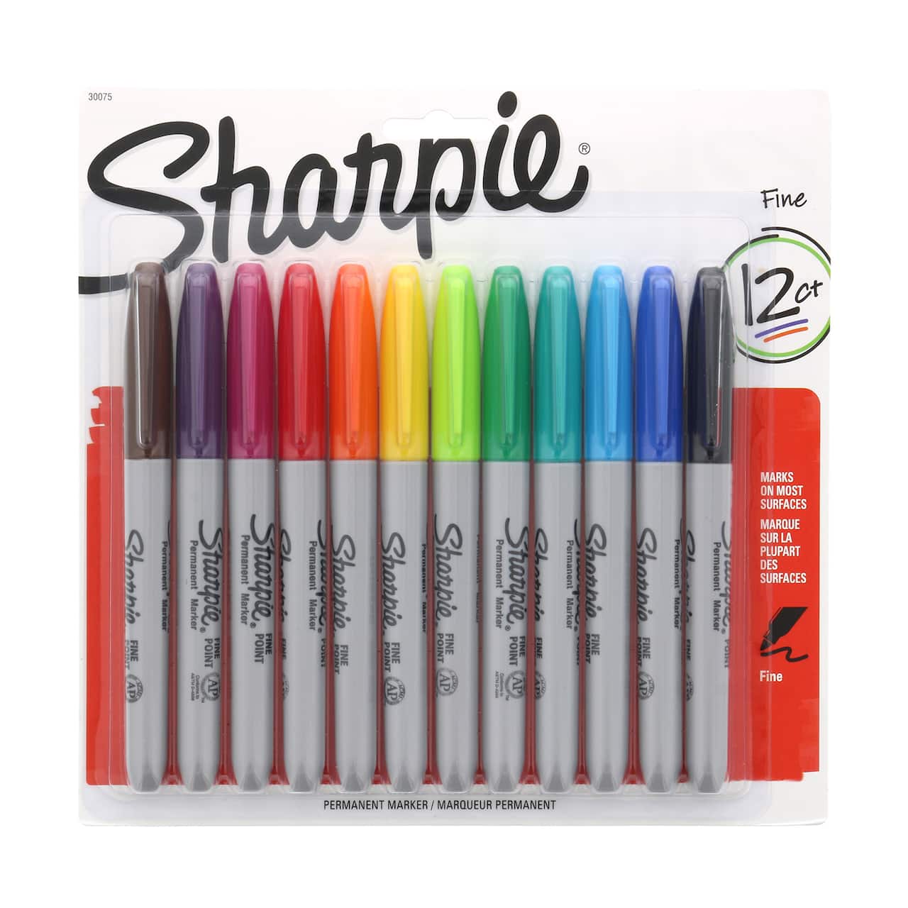 SHARPIE Pens, Fine Point (0.8mm), Assorted Colors, 5 Count
